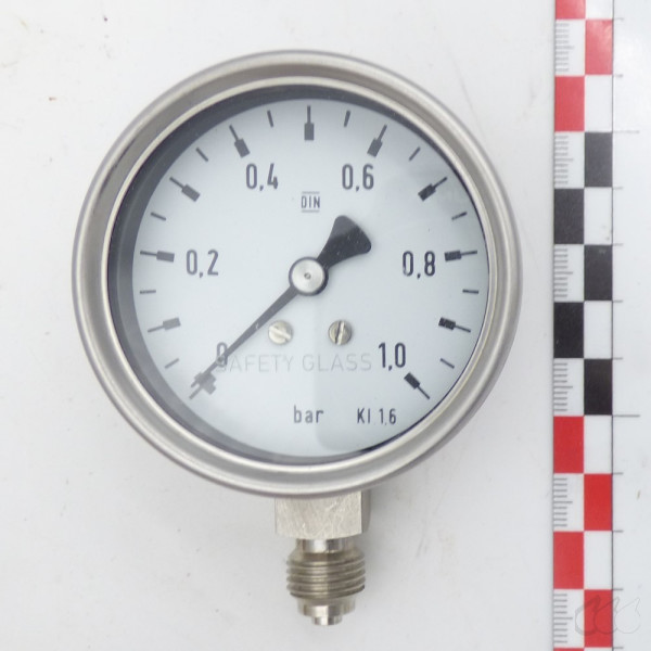 RIEGLER Digital-Manometer 0-10 Bar – R 1/4 AG, Batteriebetrieben, Ohne Beleuchtung, Für Druckluft & Maschinenbau