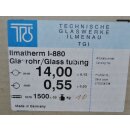 1 Pck. (=114 Stk.,10 kg ) Glasrohre Ilmatherm I-880 (14 x 0,55 x 1500)mm Kalk-Natron-Glas