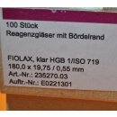 100 Stk. Reagenzgl&auml;ser Schott Fiolax 180 x 20 mm NEU, ovp