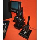 gebrauchtes Bresser-Mikroskop digital, 5MP, 3,5&quot;LCD, USB, SD, 50-2000fach