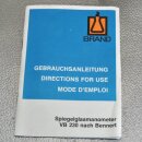 gebrauchtes BRAND Spiegelglasmanometer nach Bennert Quecksilber Vakuumanzeige 120-0-120-Teilung